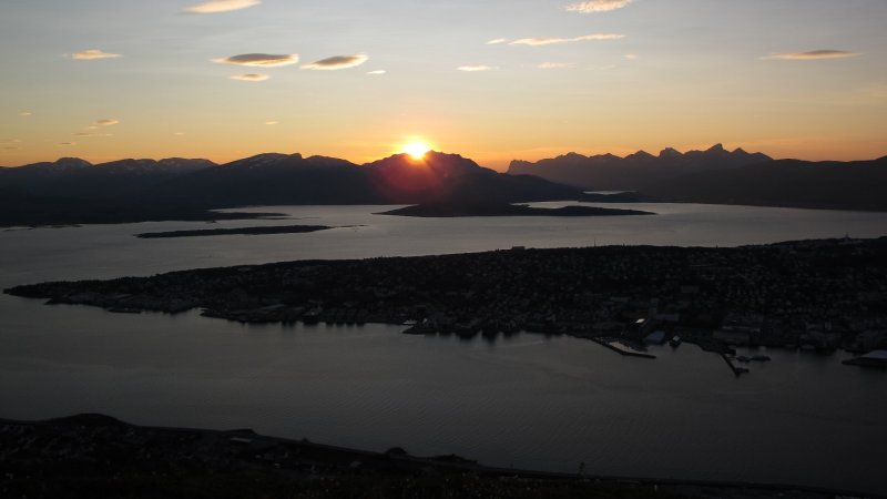 Západ slnka pri Tromsø